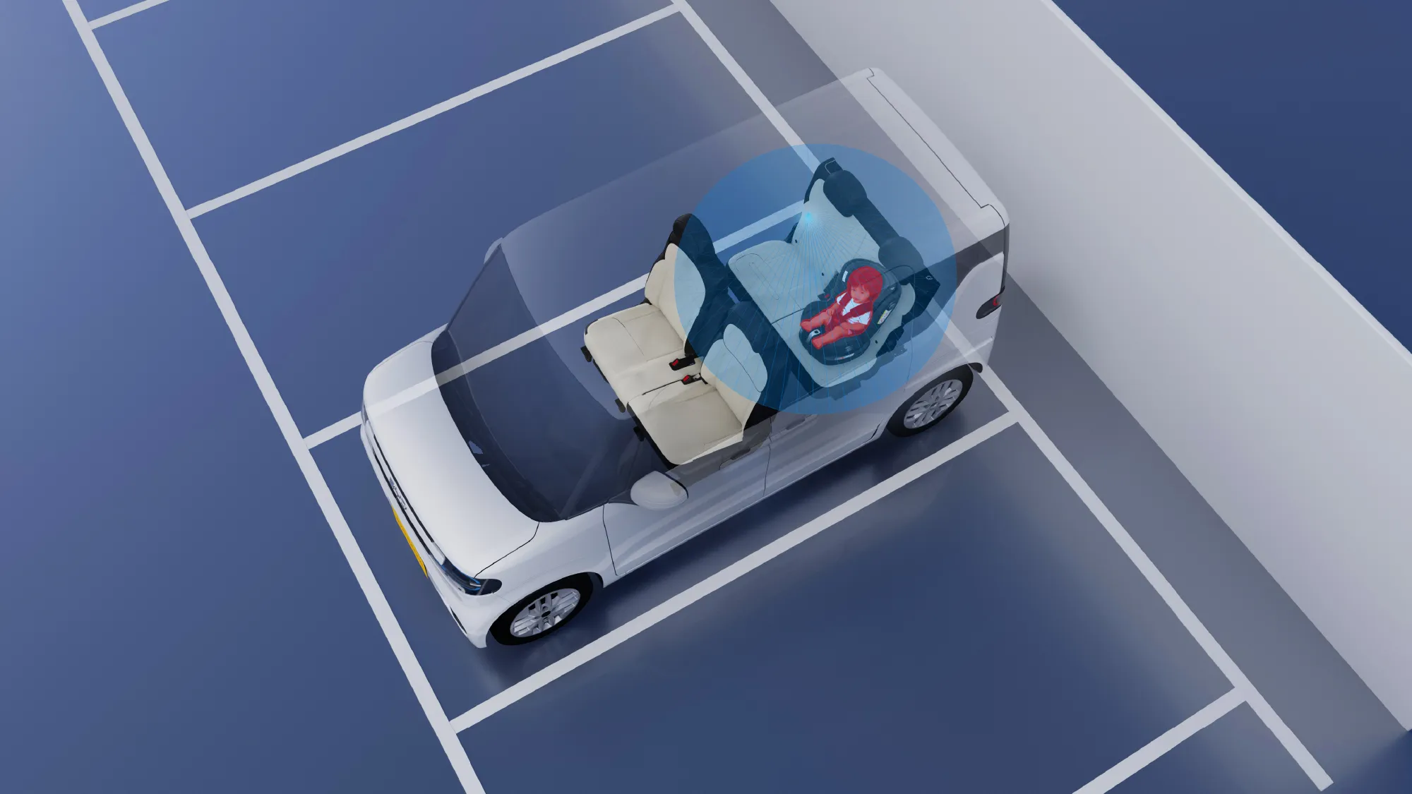 RACCOの車内置き去り検知機能を示す図